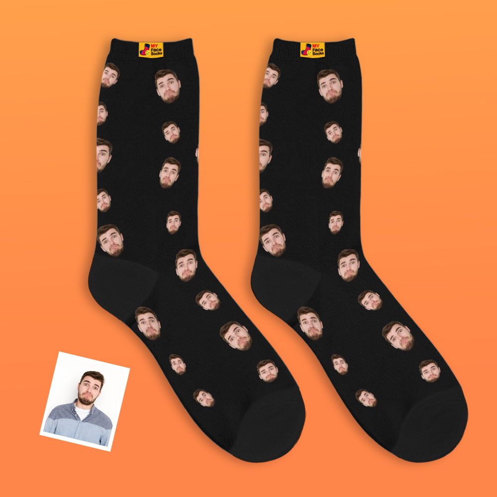 Custom Face Socks Multi -face Breathable Add Pictures Colorful Photo Socks Gifts