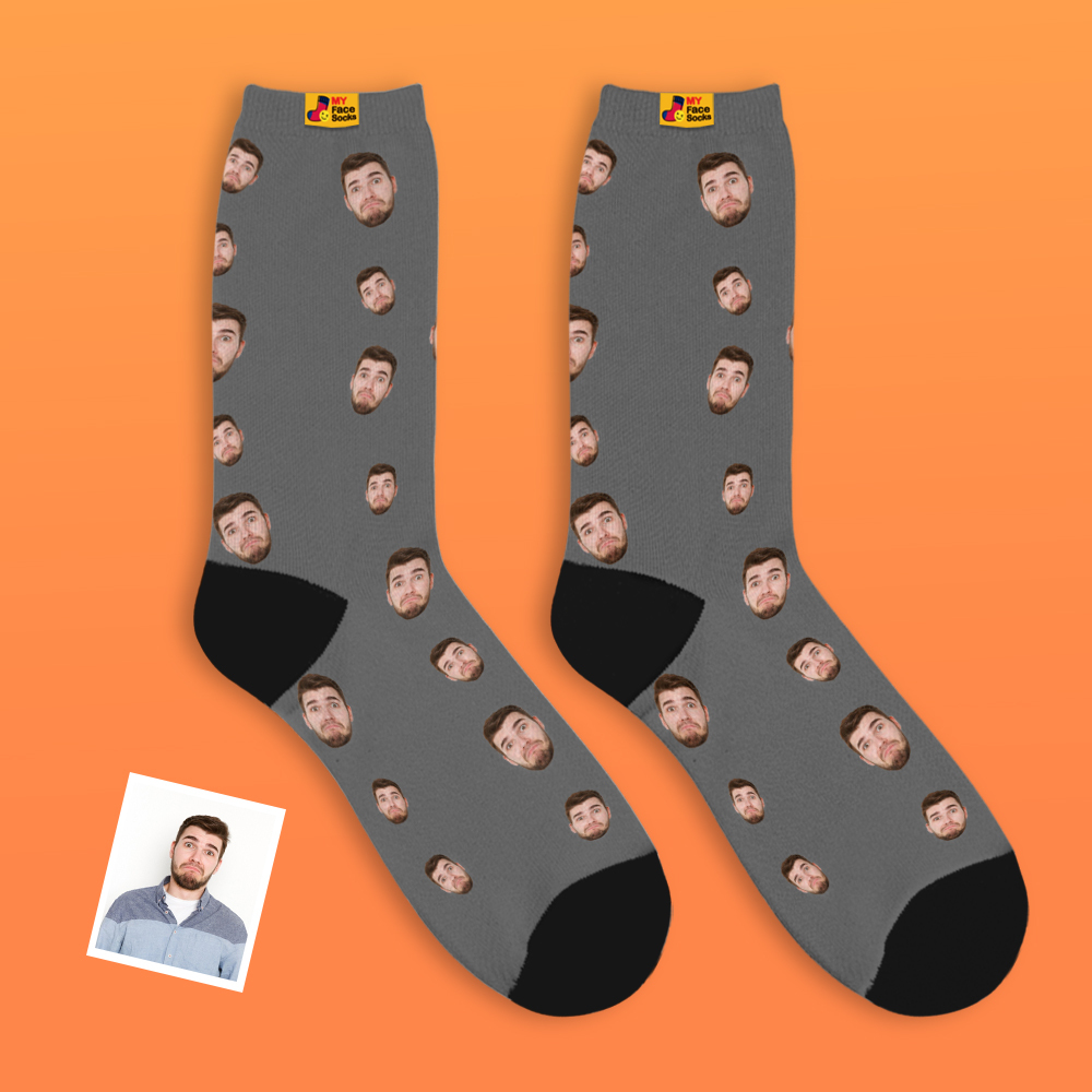 Custom Face Socks Multi -face Breathable Add Pictures Colorful Photo Socks Gifts