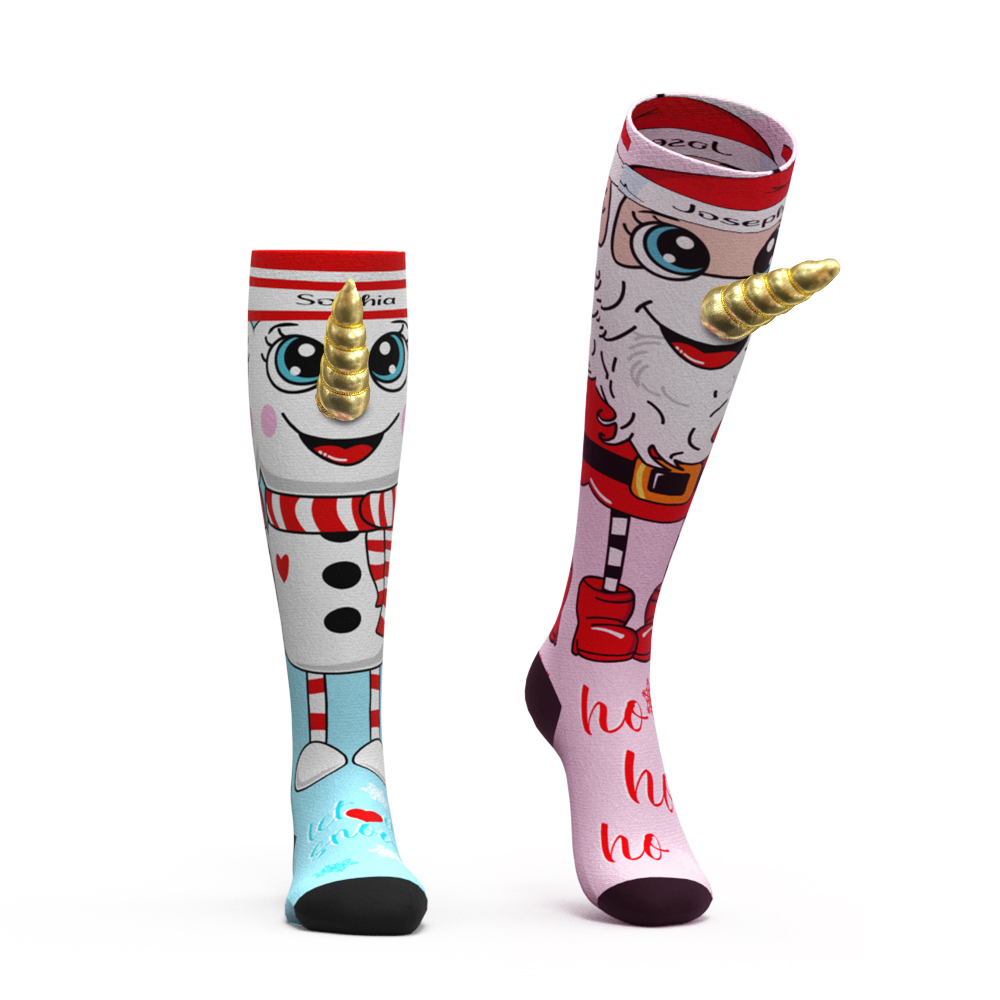 Merry Christmas Socks SANTA & SNOWMAN socks to wear to spread joy and happiness