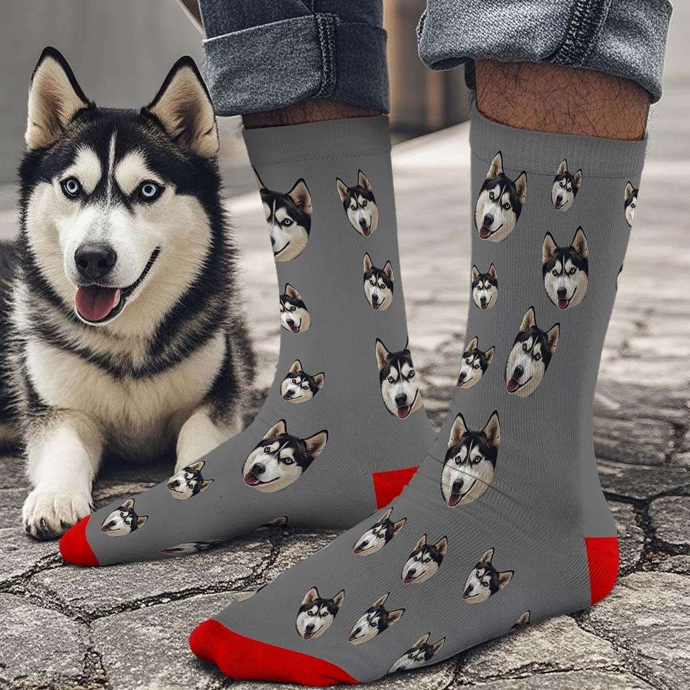 Custom Preview Full Face Photo Printed Socks Personalized Custom Designs Best Gift Idea for Xmas