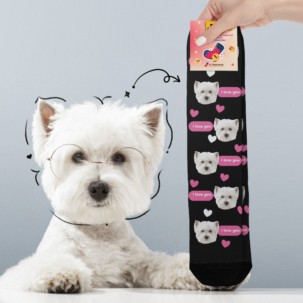 Custom Face Socks Multi-face Breathable Add Pictures Colorful Photo Socks I Love You Socks Gift