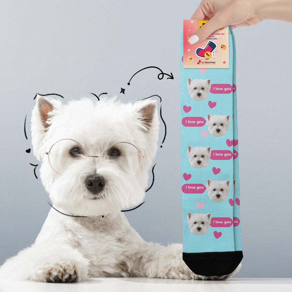 Custom Face Socks Multi-face Breathable Add Pictures Colorful Photo Socks I Love You Socks Gift