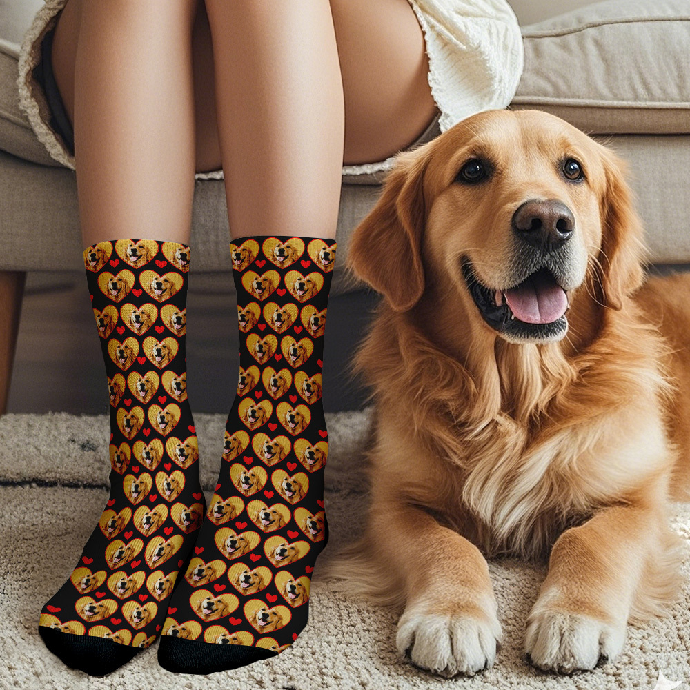 Custom Face Socks Multi-face Breathable Add Pictures Colorful Photo Socks I Love You Socks Gift