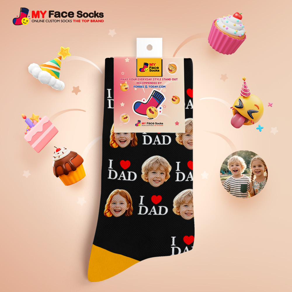 Custom Full Face Photo Print Socks Colorful Socks High Heels Personalized Custom Design Best Gift For Father'S Day - MyFaceSocks