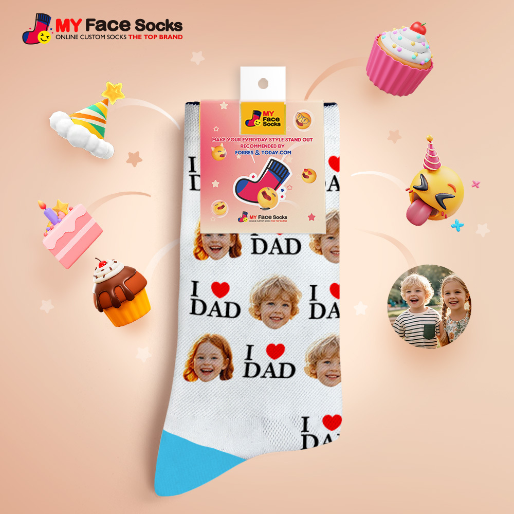 Custom Full Face Photo Print Socks Colorful Socks High Heels Personalized Custom Design Best Gift For Father'S Day - MyFaceSocks