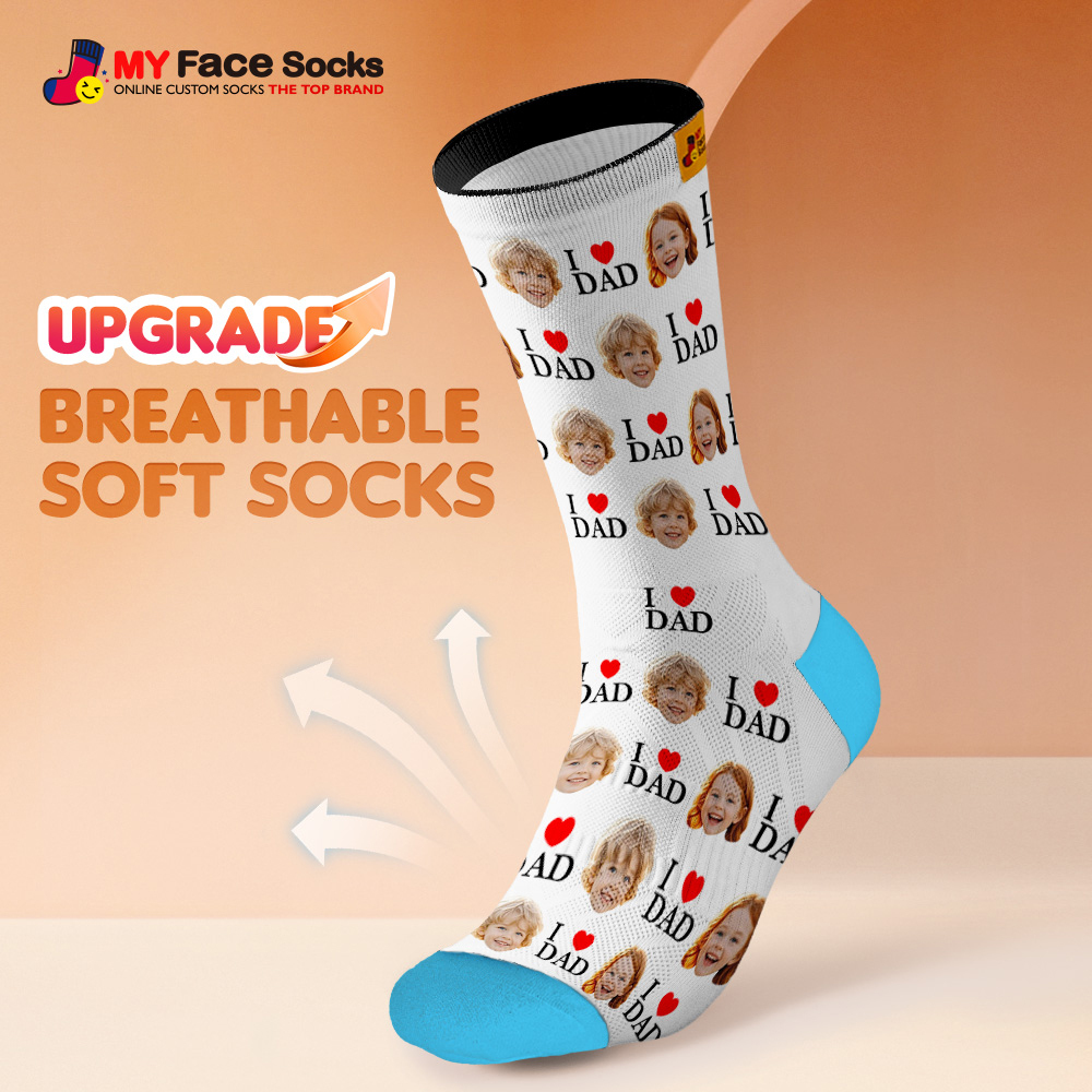 Custom Full Face Photo Print Socks Colorful Socks High Heels Personalized Custom Design Best Gift For Father'S Day - MyFaceSocks