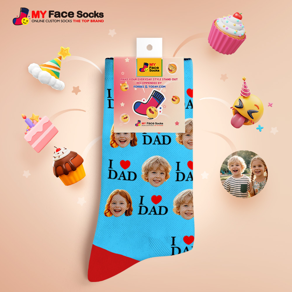 Custom Full Face Photo Print Socks Colorful Socks High Heels Personalized Custom Design Best Gift For Father'S Day - MyFaceSocks