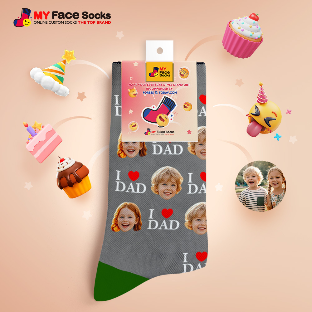 Custom Full Face Photo Print Socks Colorful Socks High Heels Personalized Custom Design Best Gift For Father'S Day - MyFaceSocks