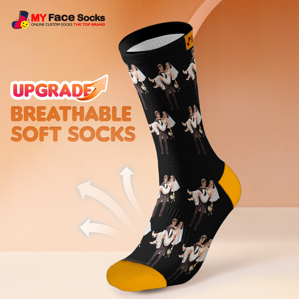 Custom Face Socks #BFF Add Multiple Photos Gift for Besties Personalized Face Socks