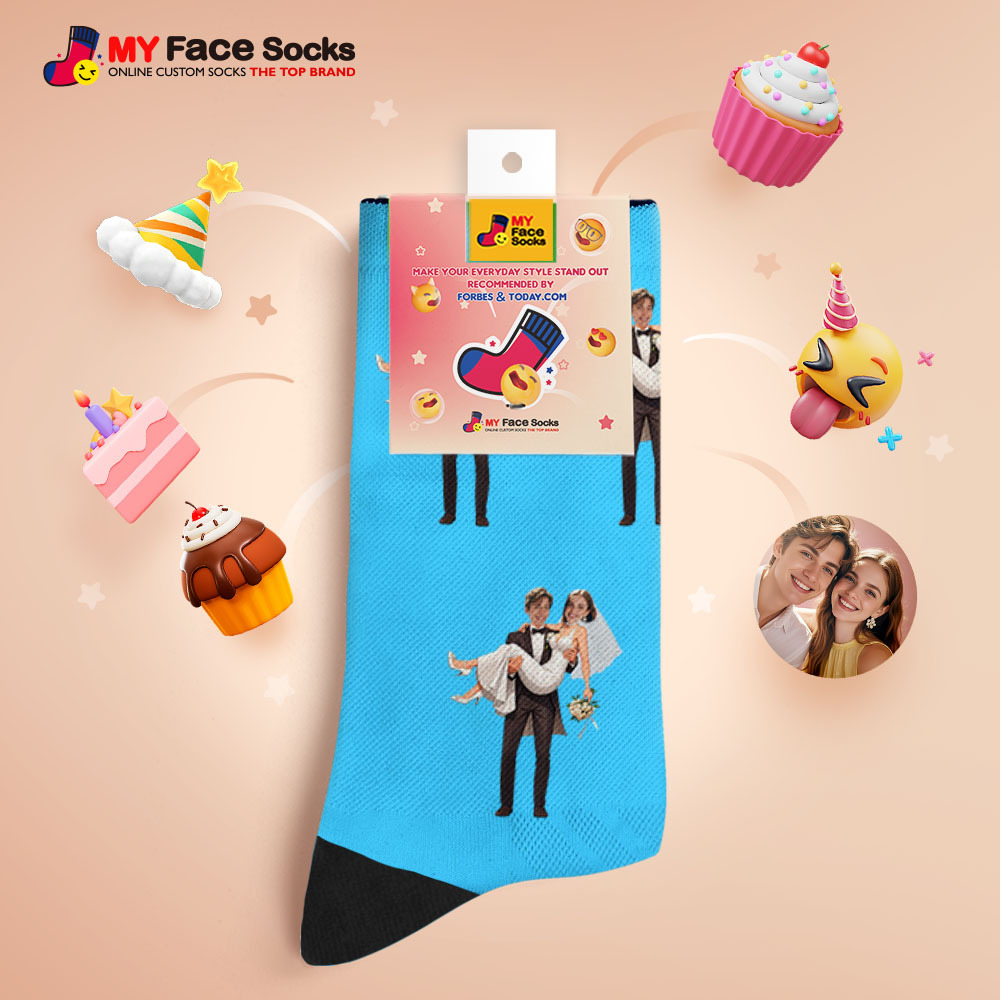 Personalized Dentist-Themed Gift with Your Photo Custom Face Socks for Dental Lovers, Anniversary