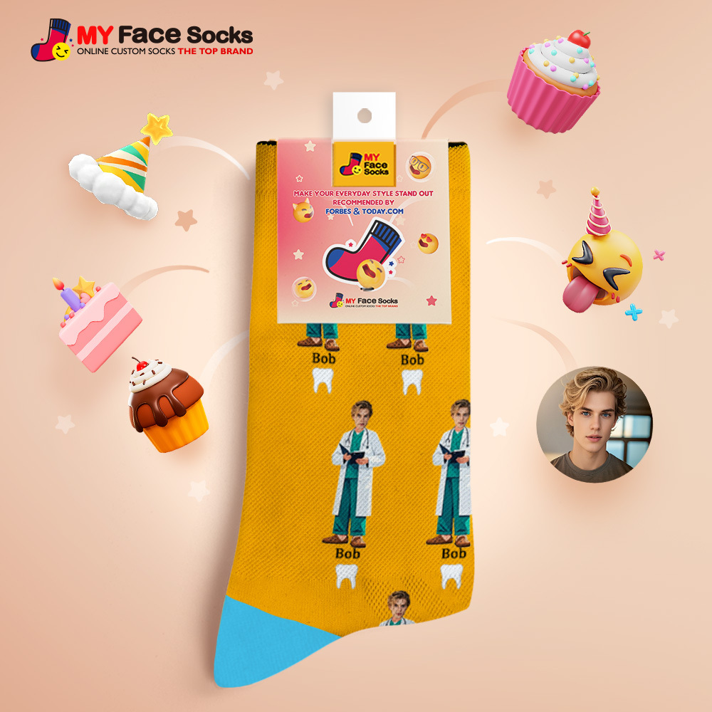 Custom Face Socks #BFF Add Multiple Photos Gift for Besties Personalized Face Socks