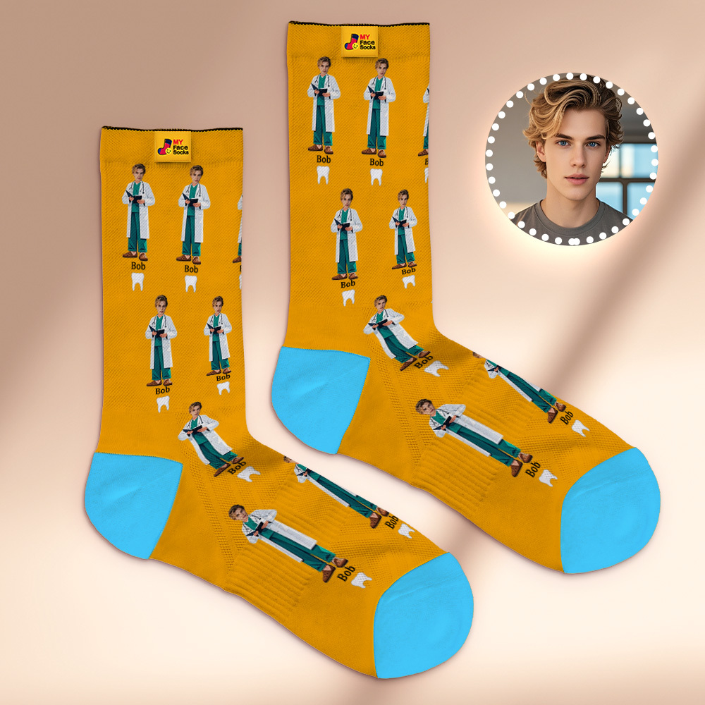 Custom Face Socks #BFF Add Multiple Photos Gift for Besties Personalized Face Socks