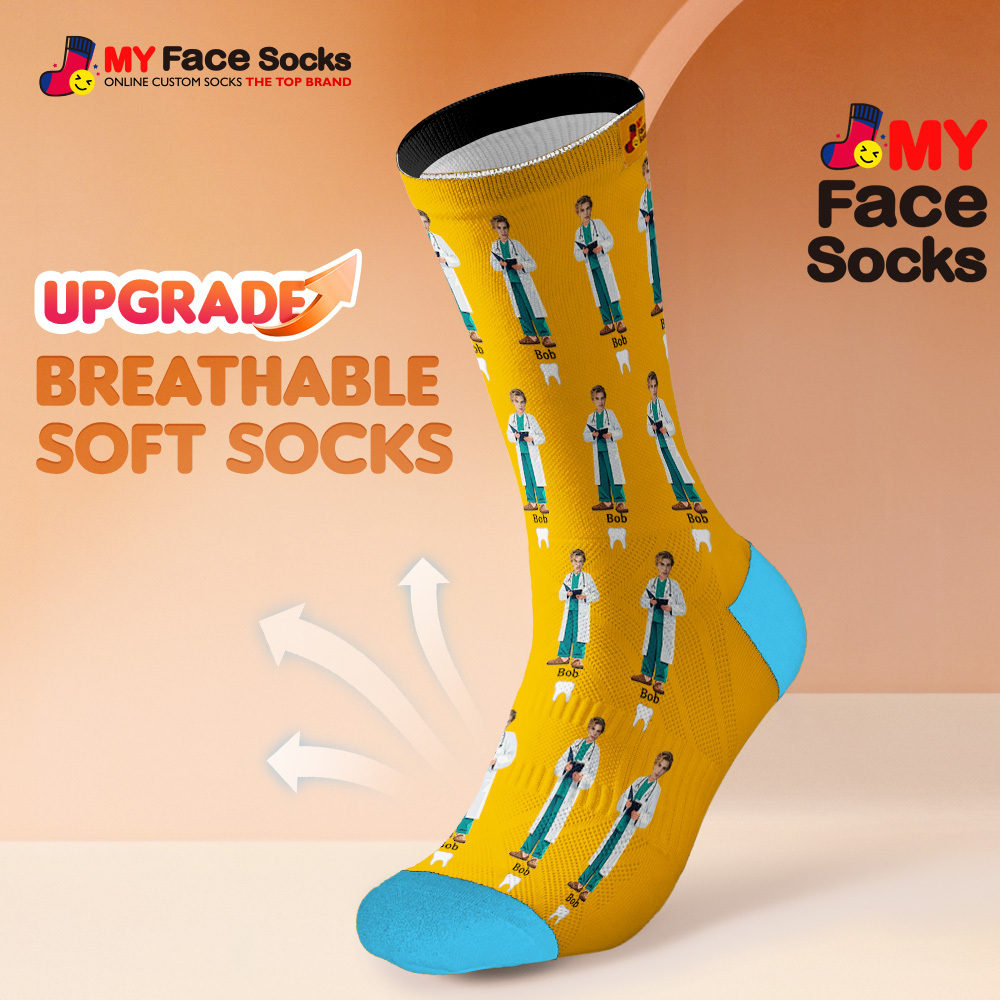 Custom Face Socks #BFF Add Multiple Photos Gift for Besties Personalized Face Socks
