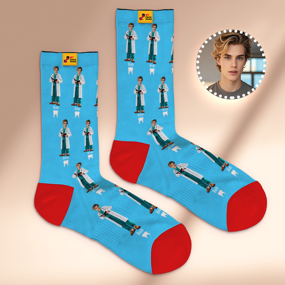 Custom Face Socks #BFF Add Multiple Photos Gift for Besties Personalized Face Socks