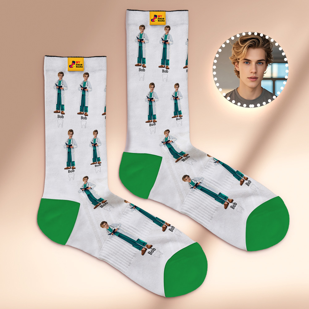 Custom Face Socks #BFF Add Multiple Photos Gift for Besties Personalized Face Socks