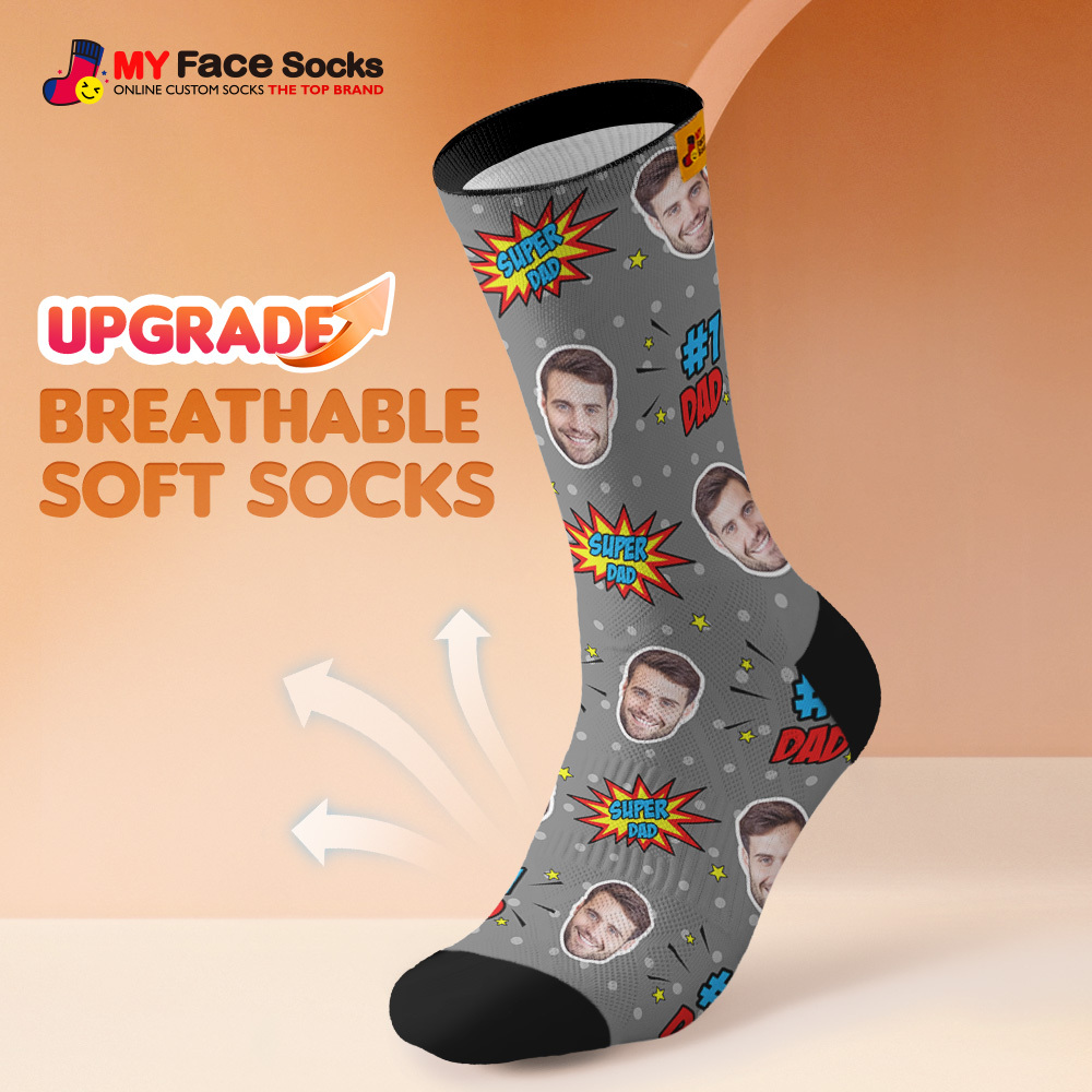 Custom Best Dad Ever Photo Print Socks Colorful  Dad Socks Personalized Custom Design Best Fathers Day Gift 