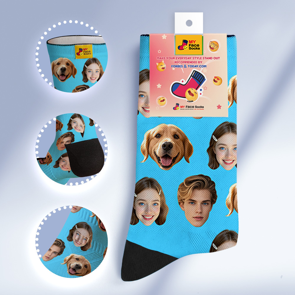 Custom Face Socks Personalized Socks with Faces Photo Funny Gift Photo Family Socks