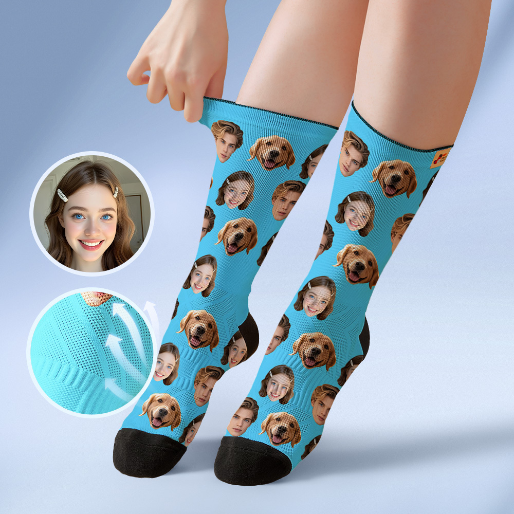 Custom Face Socks Personalized Socks with Faces Photo Funny Gift Photo Family Socks