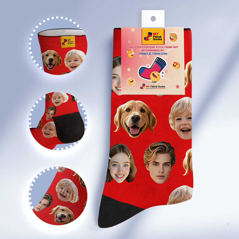 Custom Face Socks Personalized Socks with Faces Photo Funny Gift Photo Family Socks