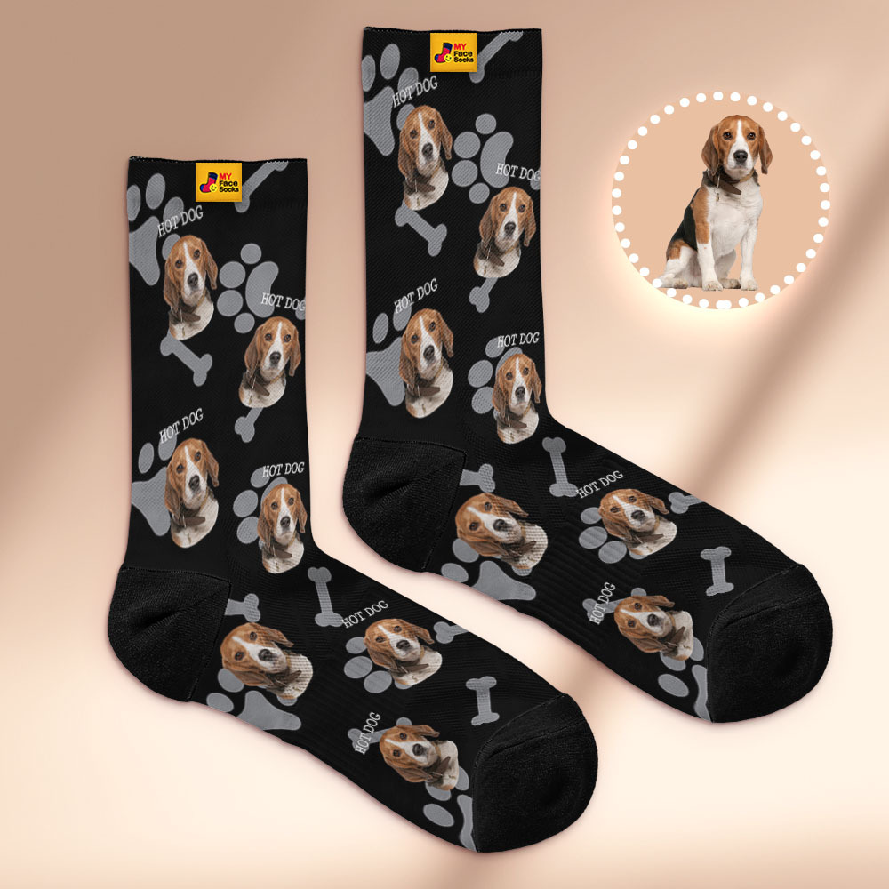 Custom 1 Photo Message Socks Photo Print Socks Colorful Dad Socks Personalized Fathers Day Gift