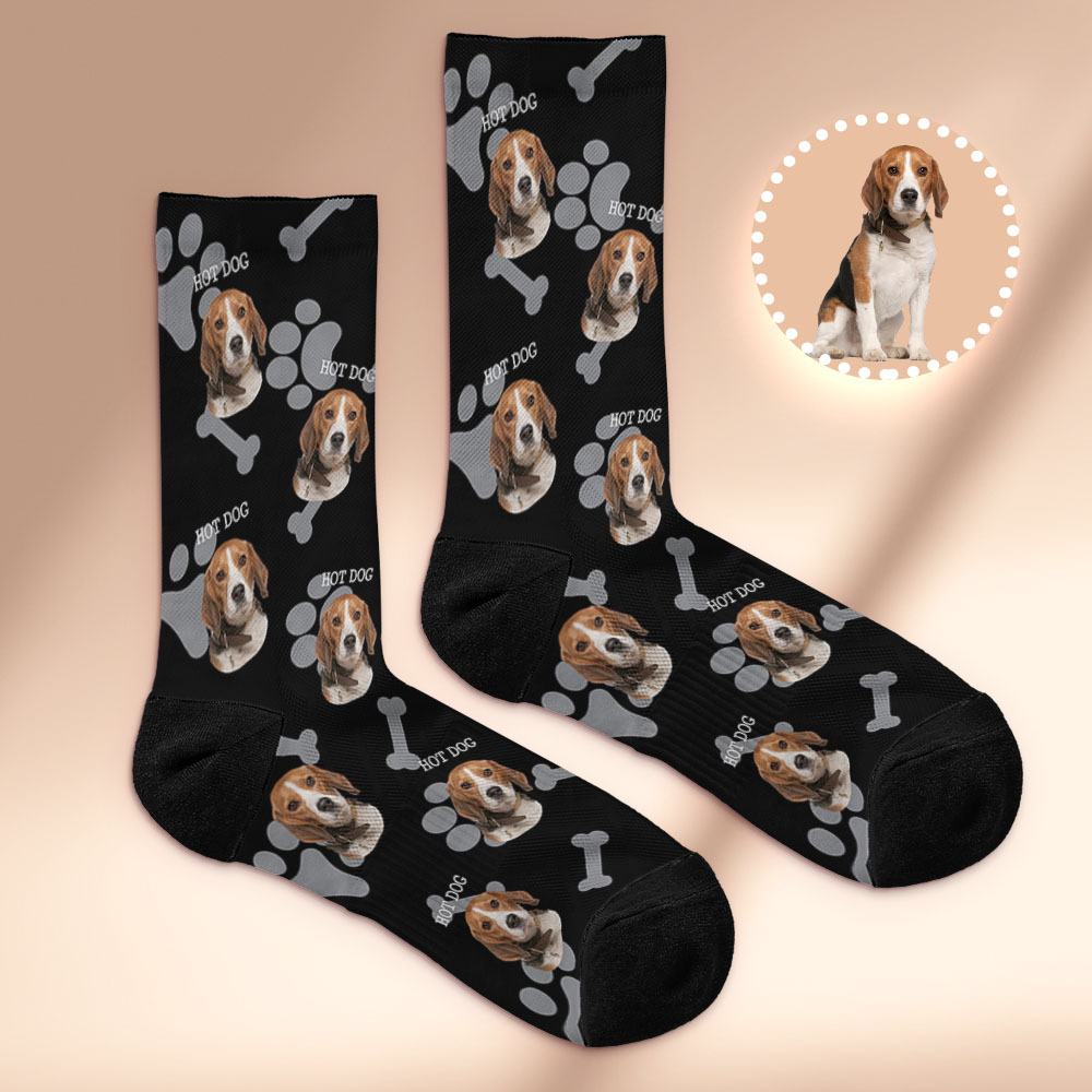 Custom 1 Photo Message Socks Photo Print Socks Colorful Dad Socks Personalized Fathers Day Gift