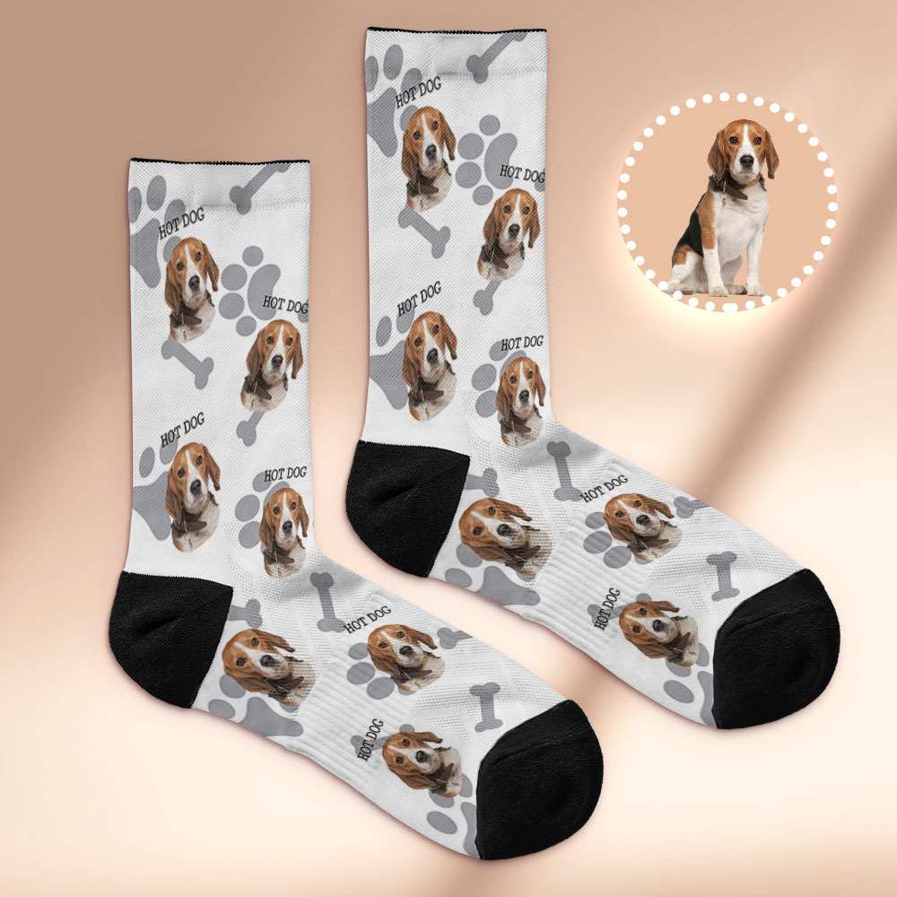 Custom 1 Photo Message Socks Photo Print Socks Colorful Dad Socks Personalized Fathers Day Gift