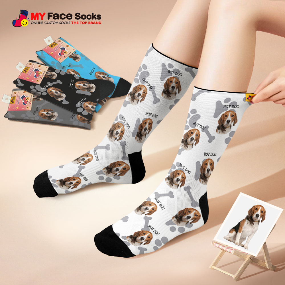 Custom 1 Photo Message Socks Photo Print Socks Colorful Dad Socks Personalized Fathers Day Gift