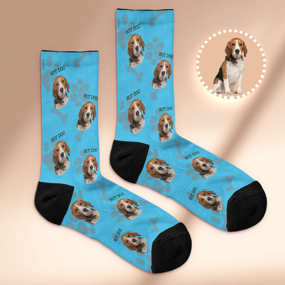 Custom 1 Photo Message Socks Photo Print Socks Colorful Dad Socks Personalized Fathers Day Gift