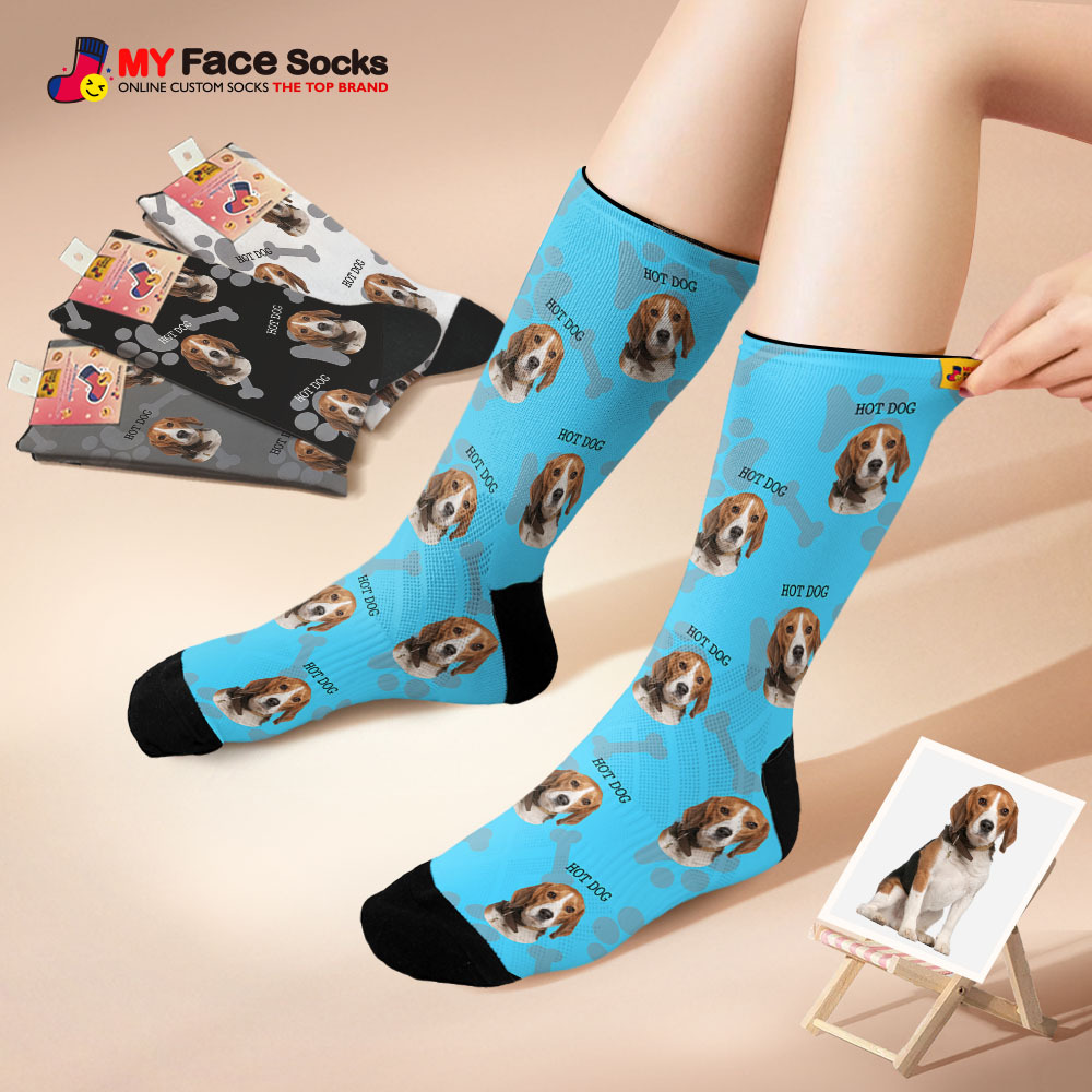 Custom 1 Photo Message Socks Photo Print Socks Colorful Dad Socks Personalized Fathers Day Gift