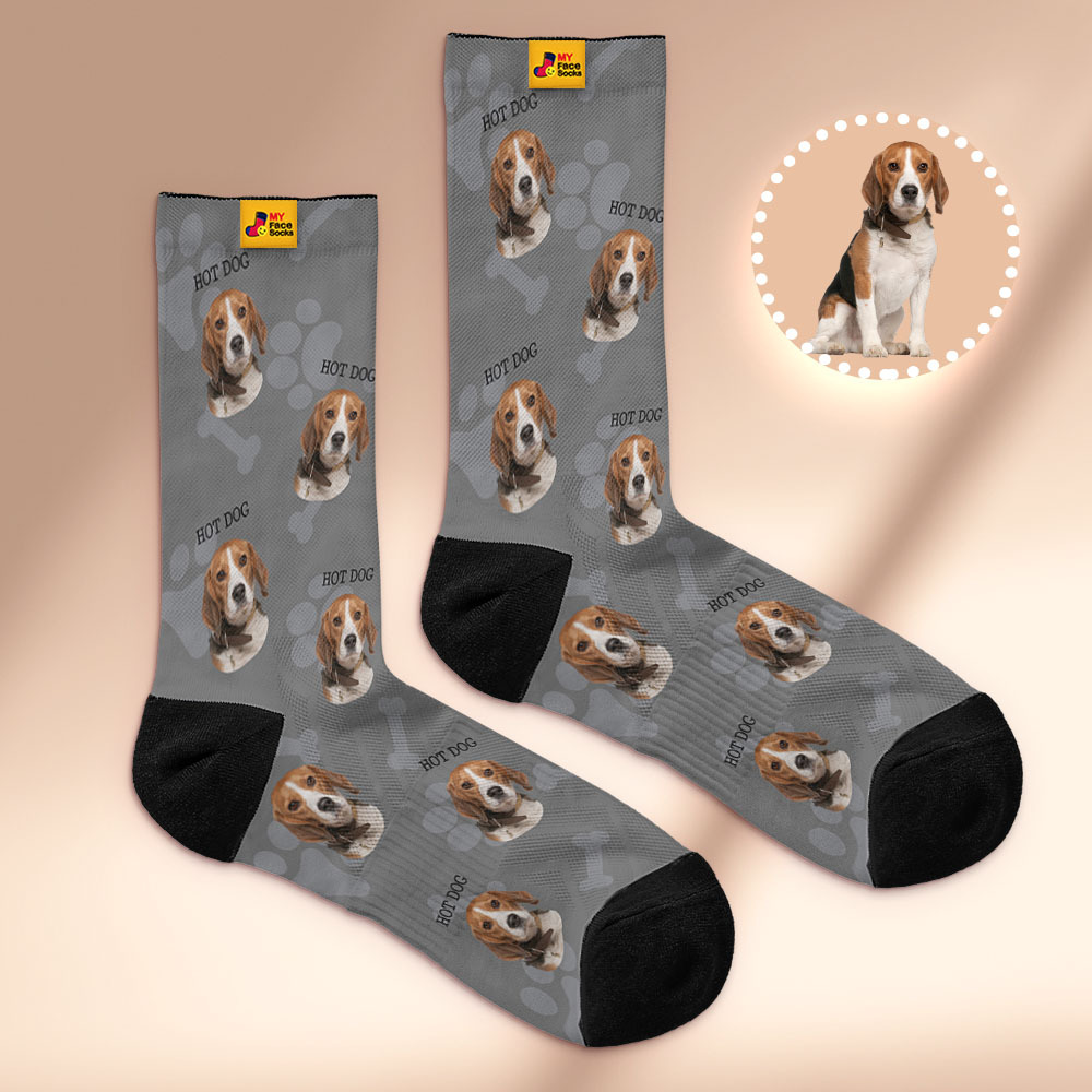 Custom 1 Photo Message Socks Photo Print Socks Colorful Dad Socks Personalized Fathers Day Gift