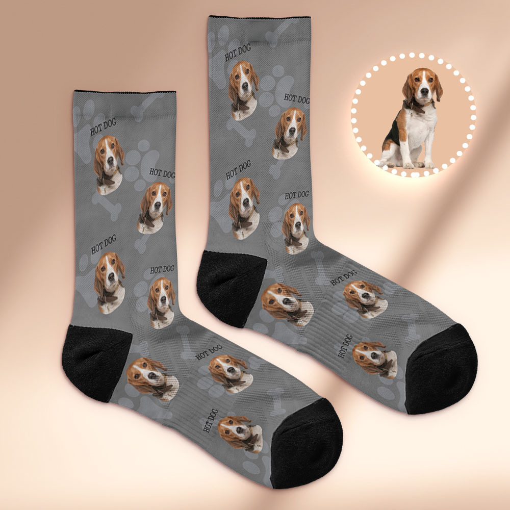 Custom 1 Photo Message Socks Photo Print Socks Colorful Dad Socks Personalized Fathers Day Gift