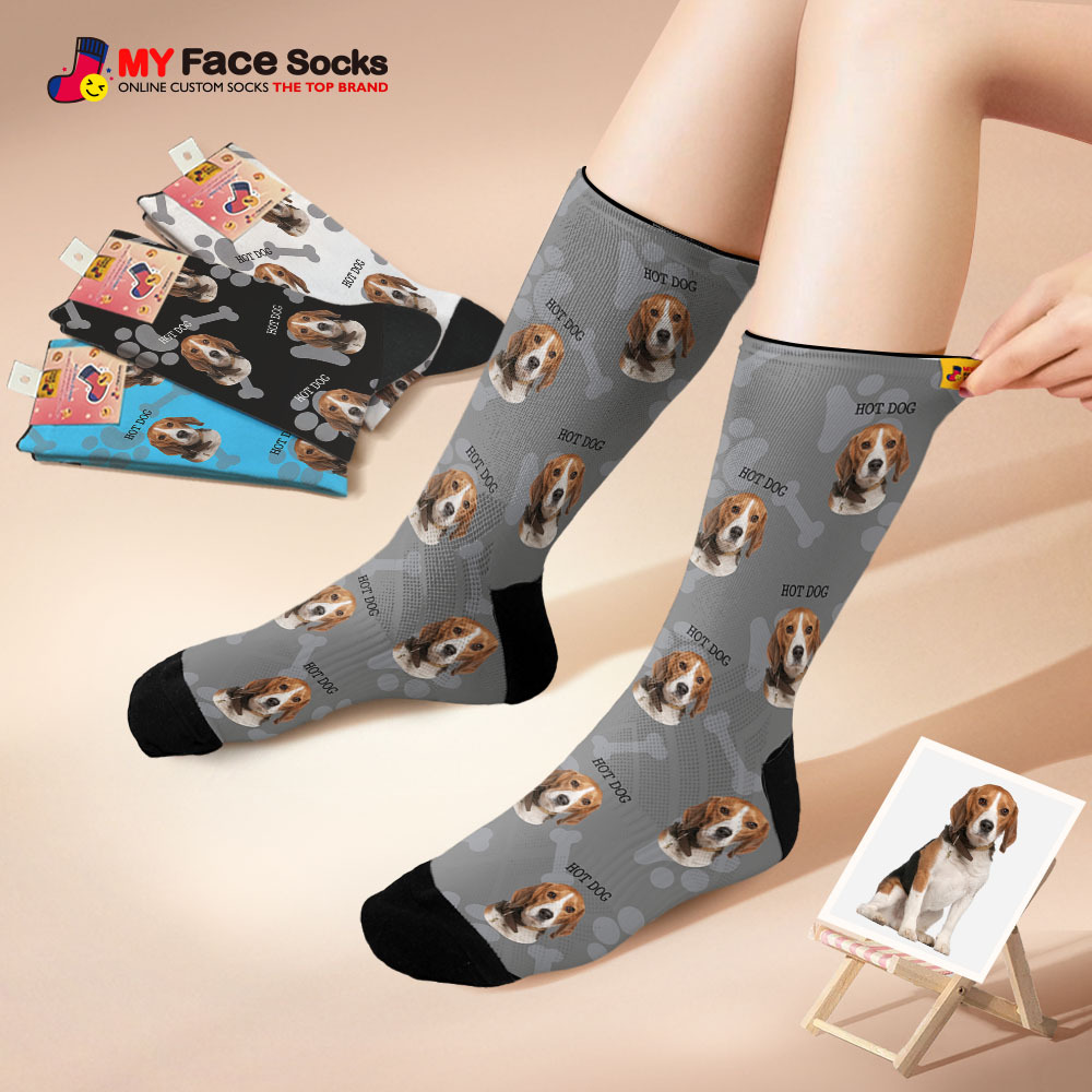 Custom 1 Photo Message Socks Photo Print Socks Colorful Dad Socks Personalized Fathers Day Gift