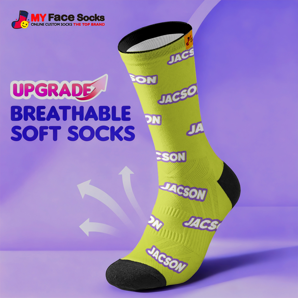 Personalized Lettering Socks Custom Engraved Socks Dopamine Socks Bright Multi Color Style Gift