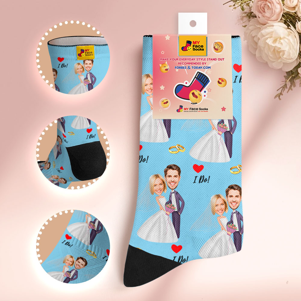 Personalized Wedding Theme Socks Custom Couple Photo Socks, Funny Bride and Groom Gift, Personalized Anniversary or Engagement Present