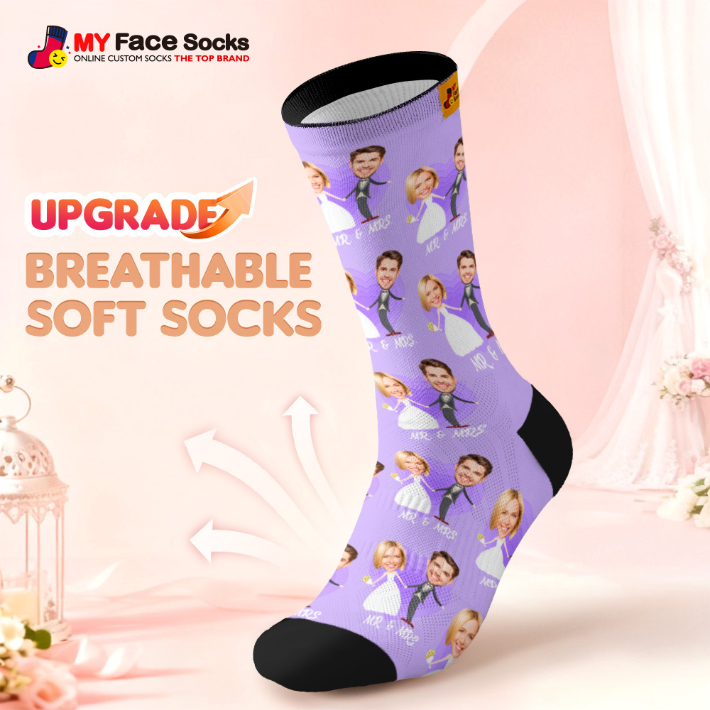 Personalized Wedding Theme Socks Custom Couple Photo Socks, Funny Bride and Groom Gift, Personalized Anniversary or Engagement Present