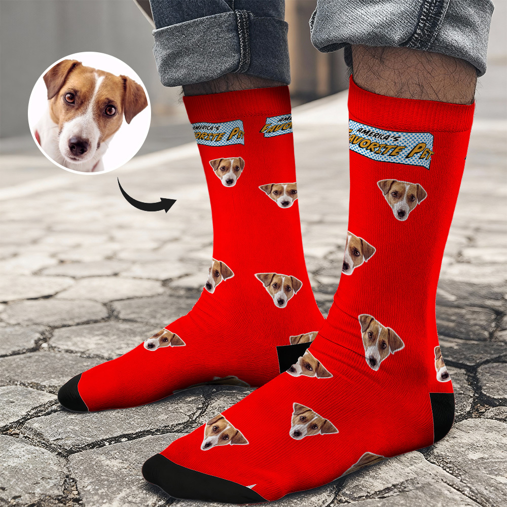 Christmas Socks Custom Face Socks Personalized Funny Hat Custom Design Best Gift Idea for Xmas - MyFaceSocks