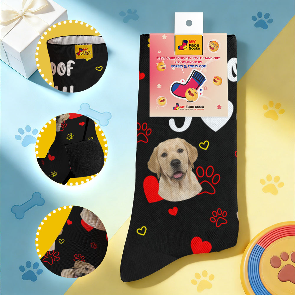 Personalized Pet Dog Theme Socks Pet Socks Custom I Woof You Socks Pet Lover Funny Socks Gift