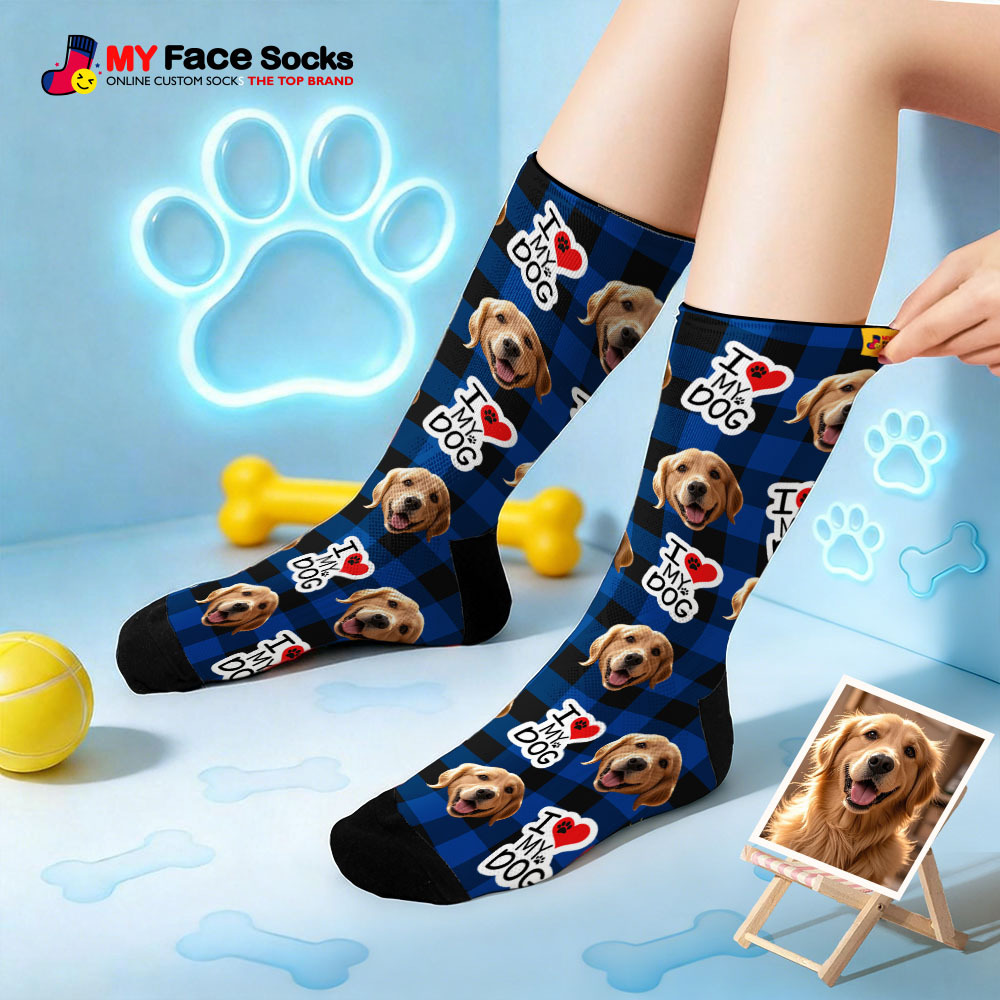 Personalized Pet Dog Theme Socks Pet Socks Custom I Woof You Socks Pet Lover Funny Socks Gift