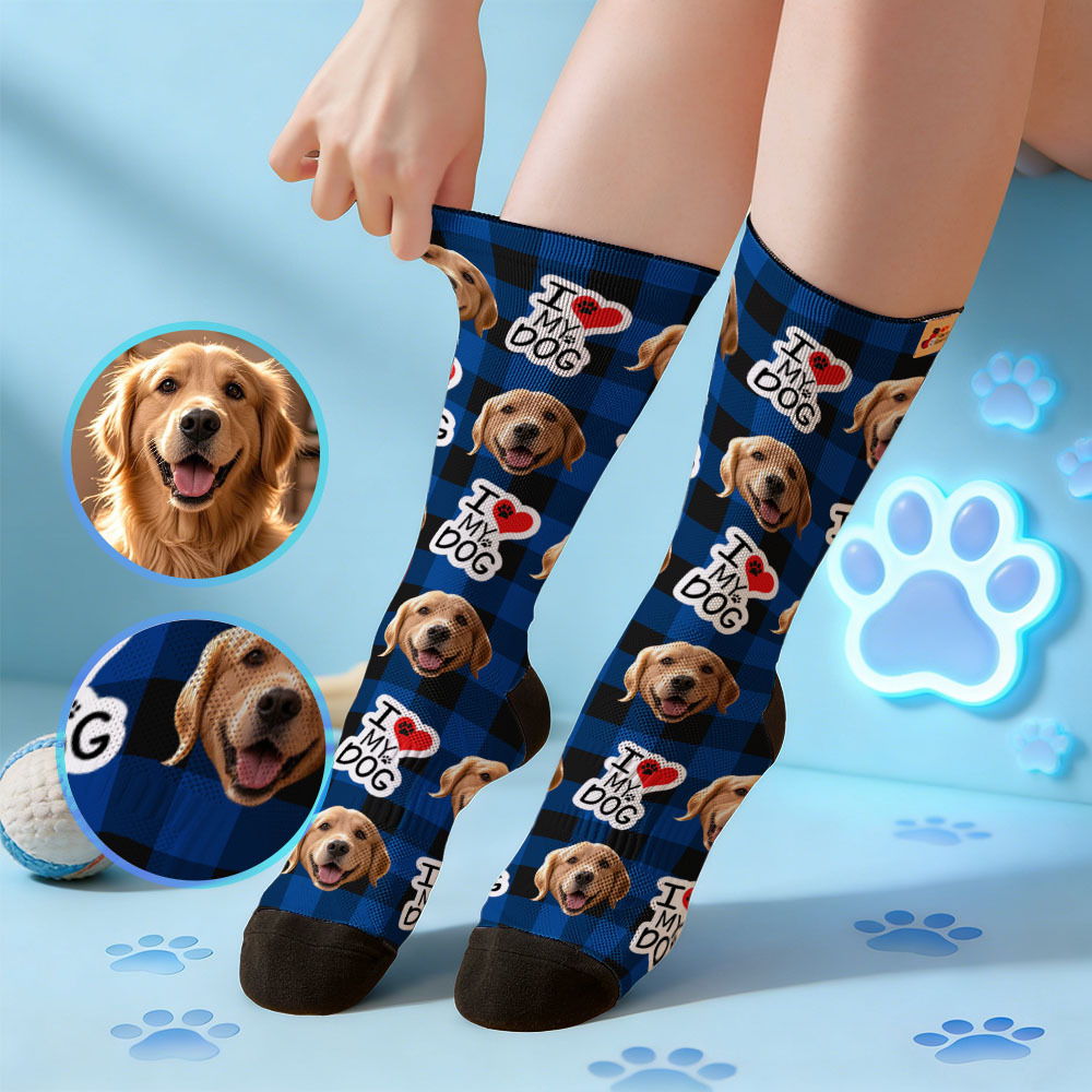 Personalized Pet Dog Theme Socks Pet Socks Custom I Woof You Socks Pet Lover Funny Socks Gift