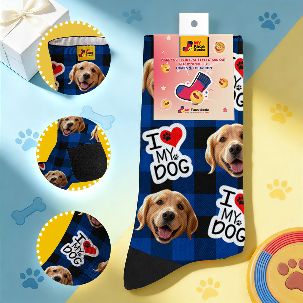 Personalized Pet Dog Theme Socks Pet Socks Custom I Woof You Socks Pet Lover Funny Socks Gift