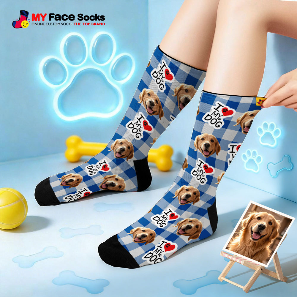Personalized Pet Dog Theme Socks Pet Socks Custom I Woof You Socks Pet Lover Funny Socks Gift