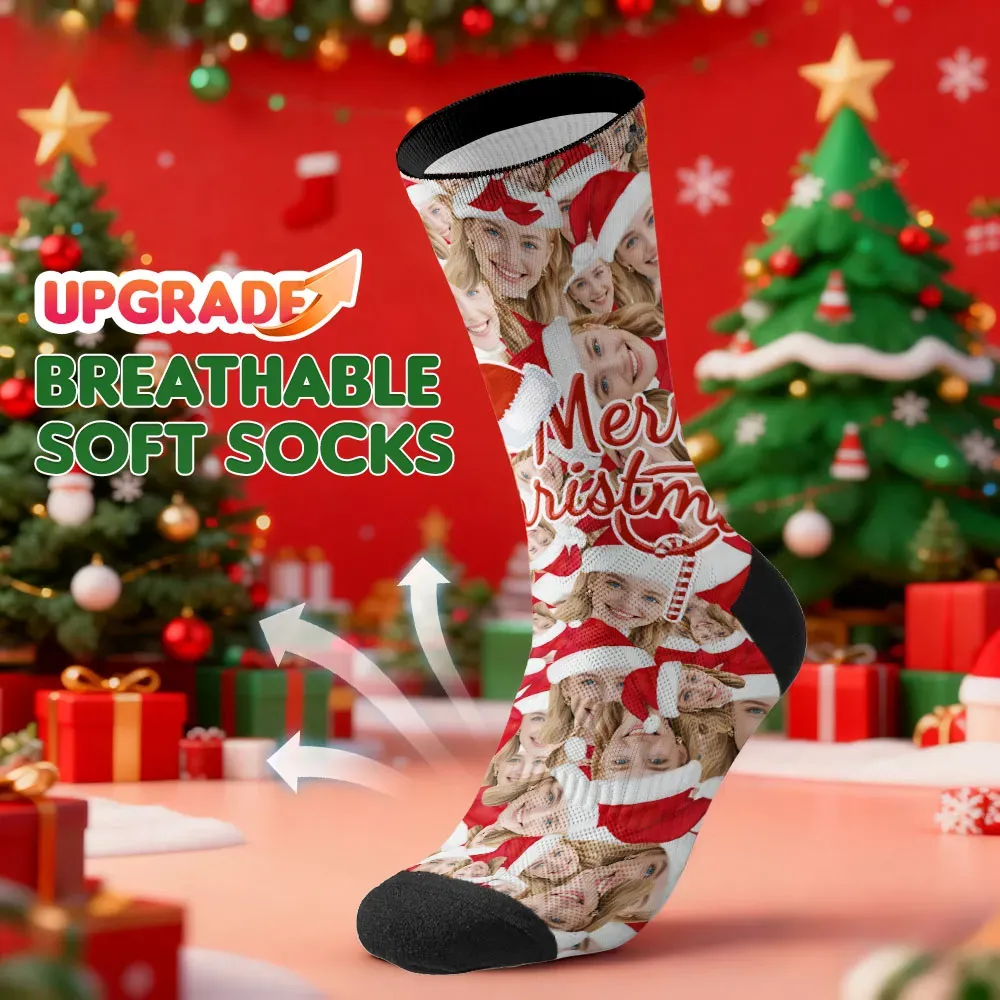 Personalized Christmas Socks Custom Face Socks Personalized Funny Christmas Face Socks Gift