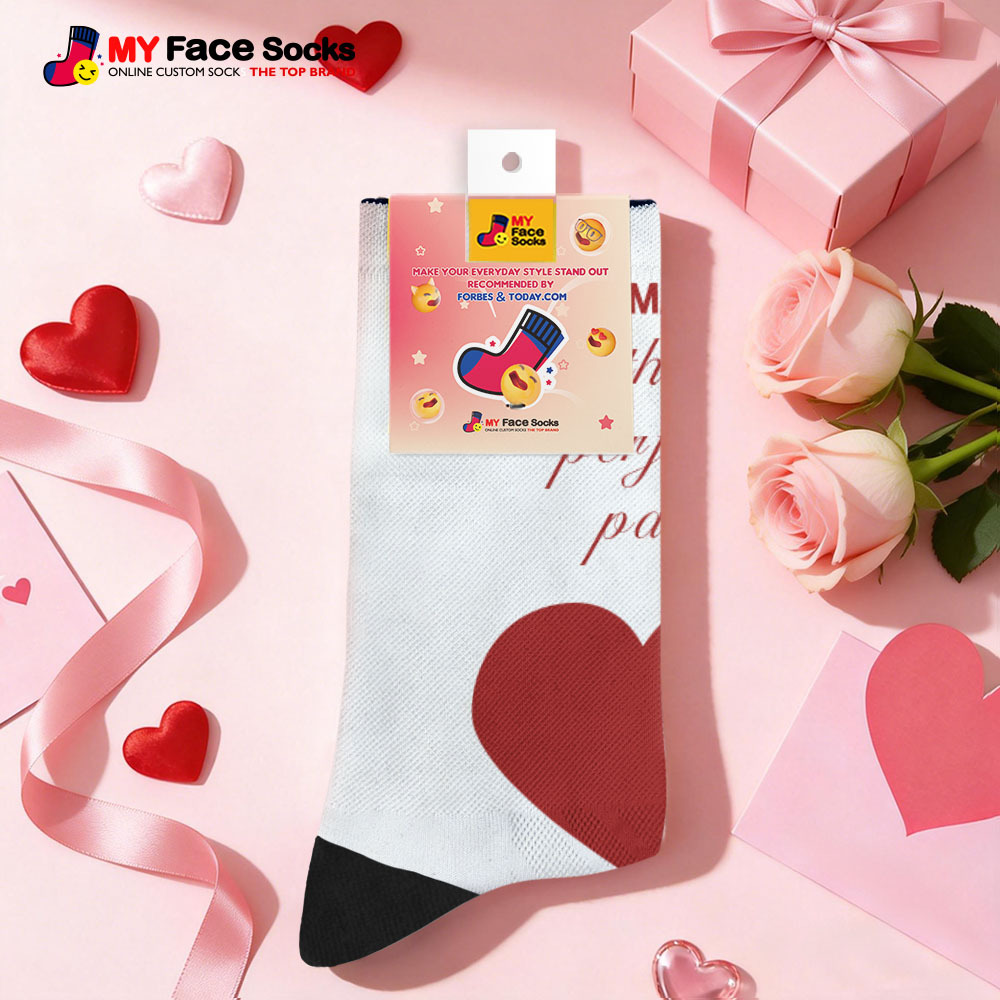 Custom Text Heart Socks Personalized We Make the Perfect Pair Valentine’s Day Couple Gift