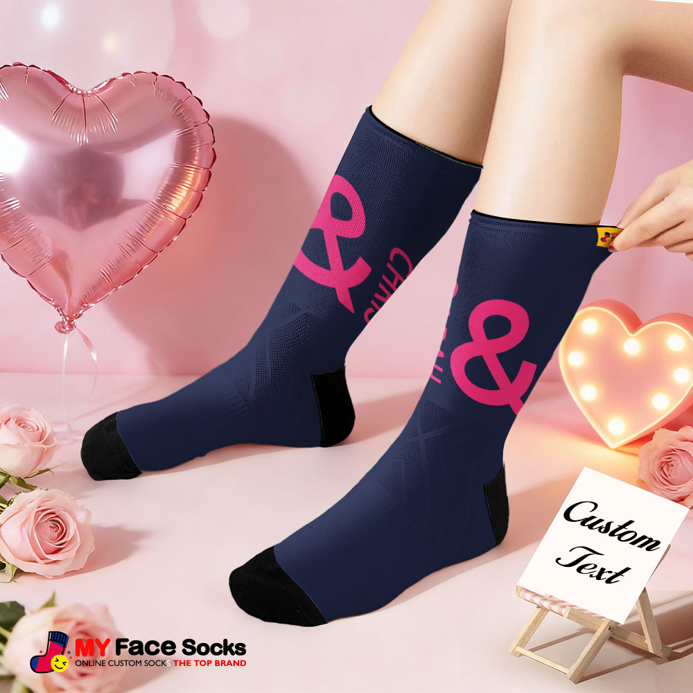 Custom Text Heart Socks Personalized We Make the Perfect Pair Valentine’s Day Couple Gift