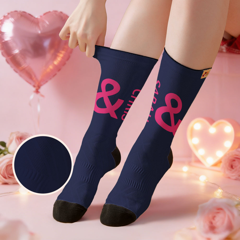 Custom Text Heart Socks Personalized We Make the Perfect Pair Valentine’s Day Couple Gift