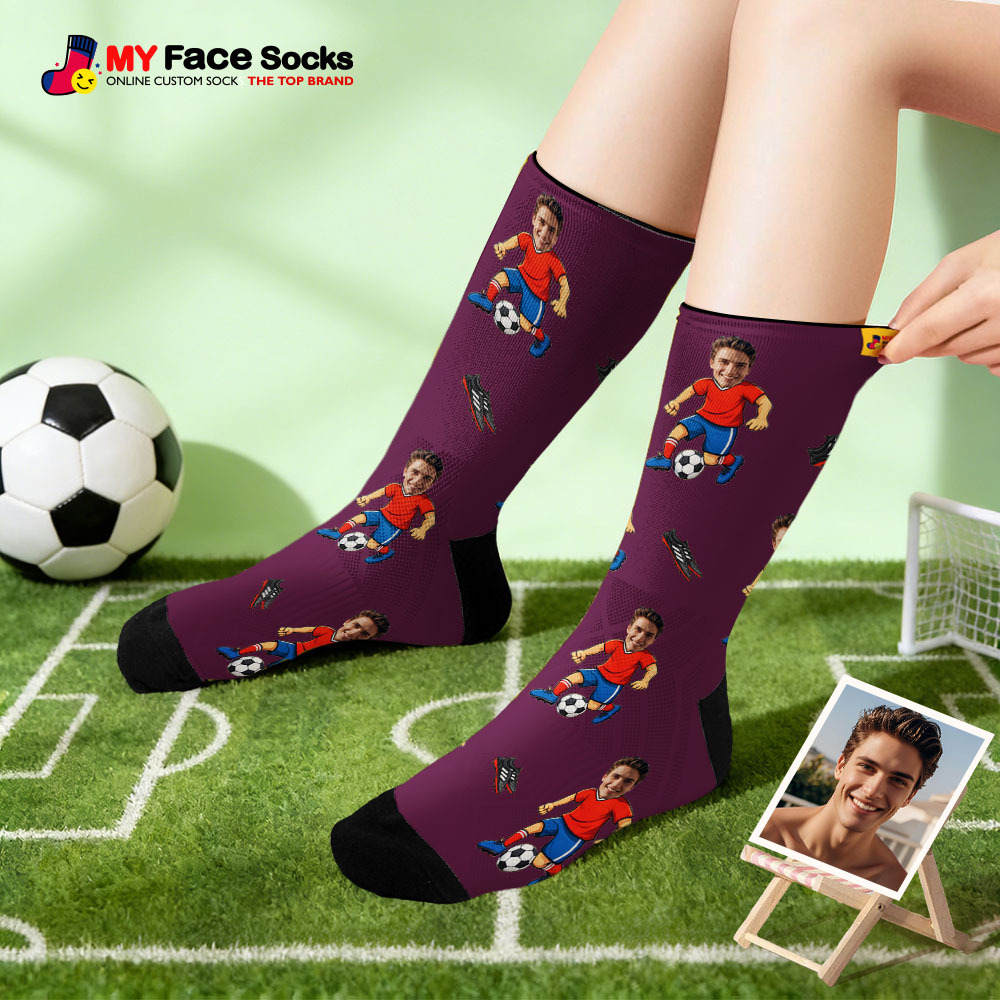 Personalized Sport Theme Socks Custom  Face Team Socks Funny Photo Socks Gift For Fans Players