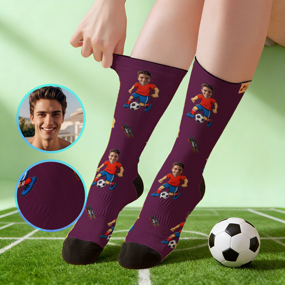 Personalized Sport Theme Socks Custom  Face Team Socks Funny Photo Socks Gift For Fans Players