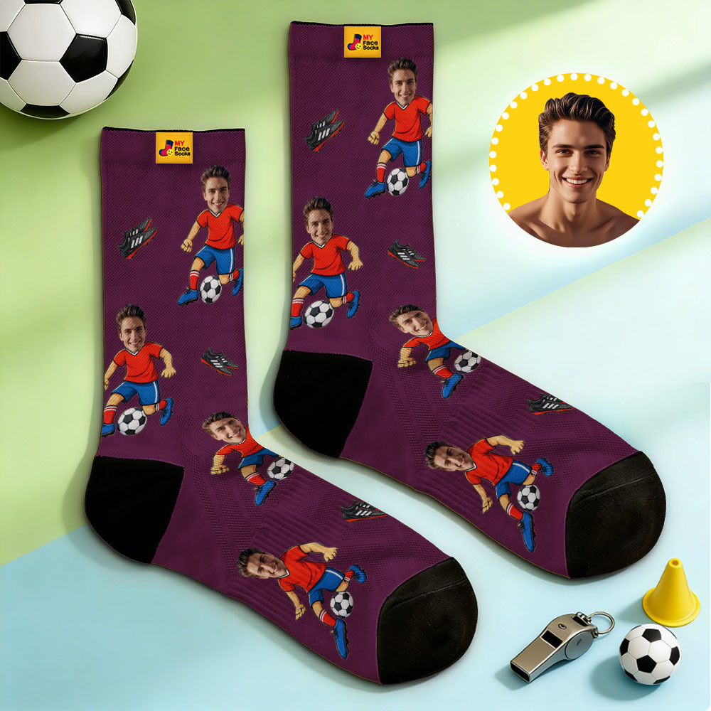 Personalized Sport Theme Socks Custom  Face Team Socks Funny Photo Socks Gift For Fans Players