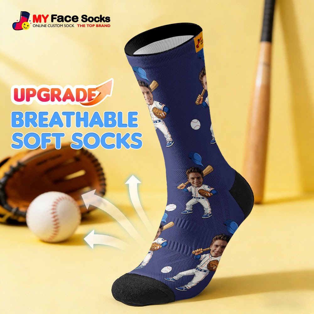 Personalized Sport Theme Socks Custom  Face Team Socks Funny Photo Socks Gift For Fans Players