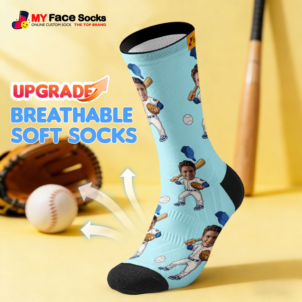 Personalized Sport Theme Socks Custom  Face Team Socks Funny Photo Socks Gift For Fans Players